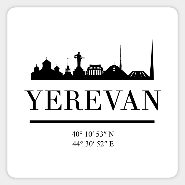 YEREVAN ARMENIA BLACK SILHOUETTE SKYLINE ART Sticker by deificusArt